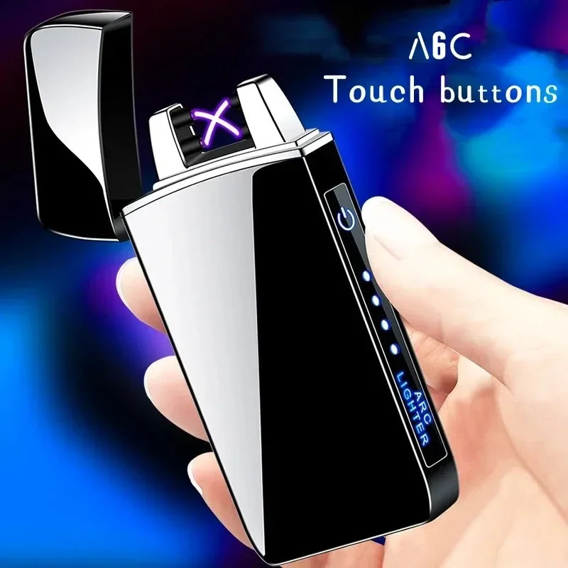 Metal Windproof Pulse Plasma Double Arc Lighter USB Charging Flameless Outdoor Cigar LED Display Electric Lighter Men's Gift
Metal Windproof Pulse Plasma Double Arc Lighter USB Charging Flameless Outdoor Cigar LED Display Electric Lighter Men's Gift