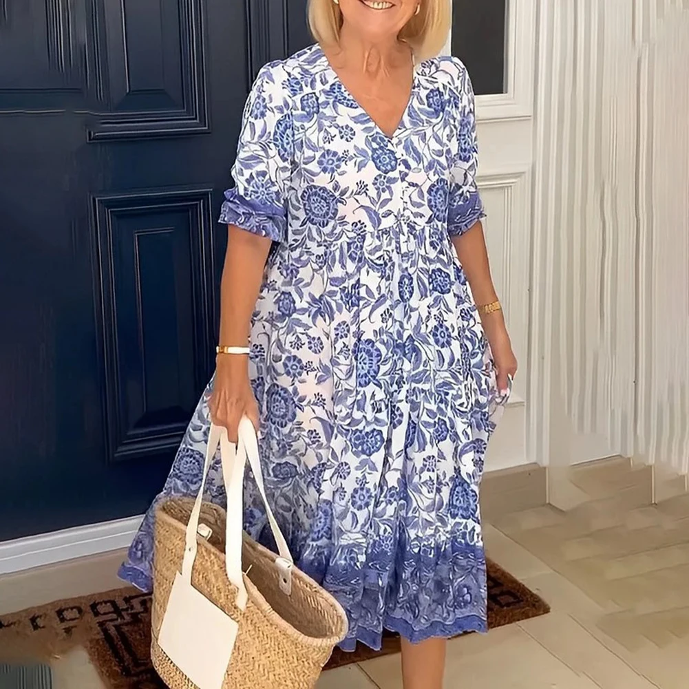 Flaunt Your Fashion with this Gorgeous V Neck Floral Long Dress Perfect for Holiday Party and Beach Plus Size Included
Flaunt Your Fashion with this Gorgeous V Neck Floral Long Dress Perfect for Holiday Party and Beach Plus Size Included
