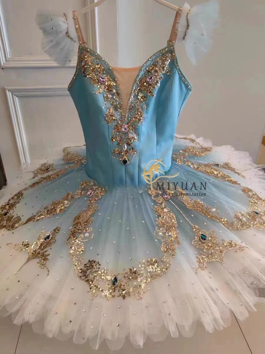 

Ballet dress for adults blue disk dress Competition Tutu professional custom group dance solo performance ballet dress for child