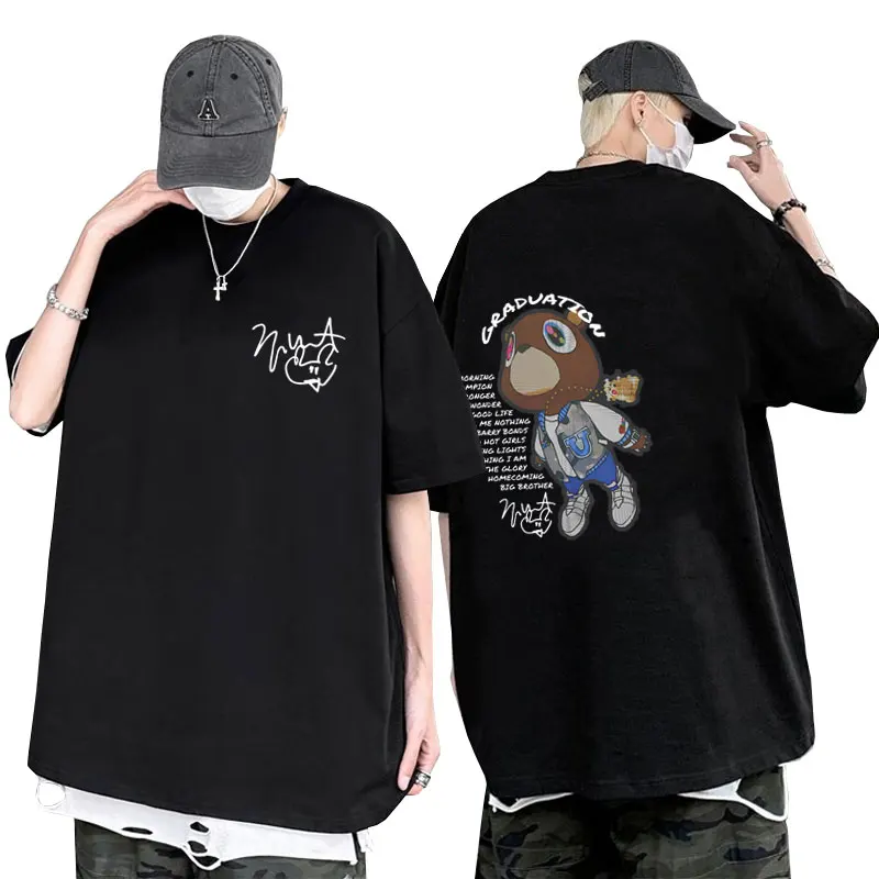 Rapper Kanye West Graduation Double Sided Print T-shirt Men Women Hip Hop Oversized Short Sleeve Tees Male Kanye Black T Shirts
Rapper Kanye West Graduation Double Sided Print T-shirt Men Women Hip Hop Oversized Short Sleeve Tees Male Kanye Black T Shirts