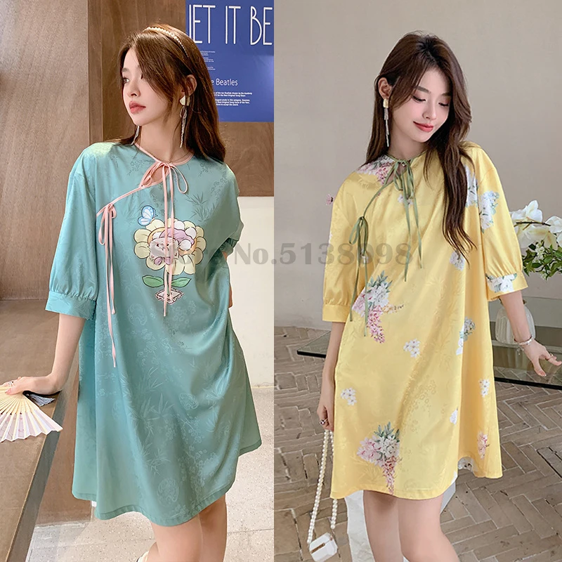 National Style New Chinese Satin Nightdress Summer Ice Silk Thin Comfortable Nightgown Printed Loose Casual Home Clothes
National Style New Chinese Satin Nightdress Summer Ice Silk Thin Comfortable Nightgown Printed Loose Casual Home Clothes
