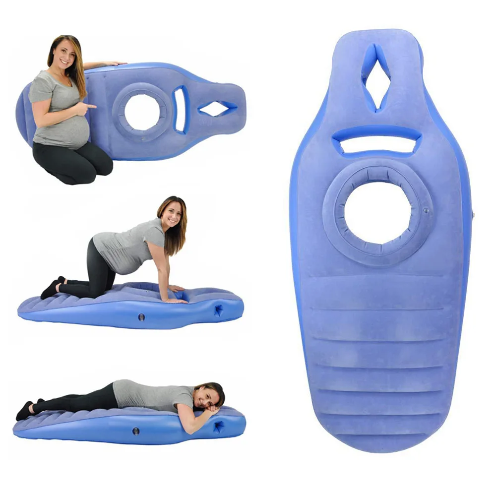 

Коврик для йоги для беременных женщин Удобный флокирующий ПВХ надувной матрас с отверстиями для упражнений для дома, спорта, тренажерного зала, фитнеса, пилатеса