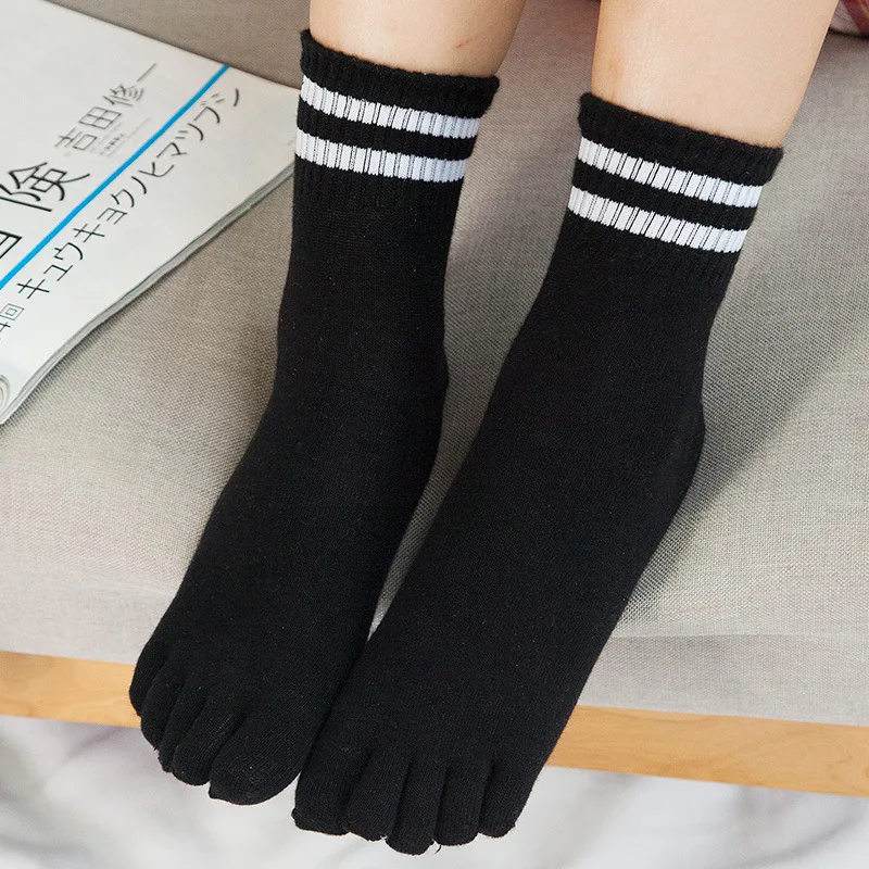 

5 Pairs Children Five Toed Sock Cotton Striped Split Toe Socks Kids Baby Girls Boys Student Sweat Absorbing Sport Short Socks
