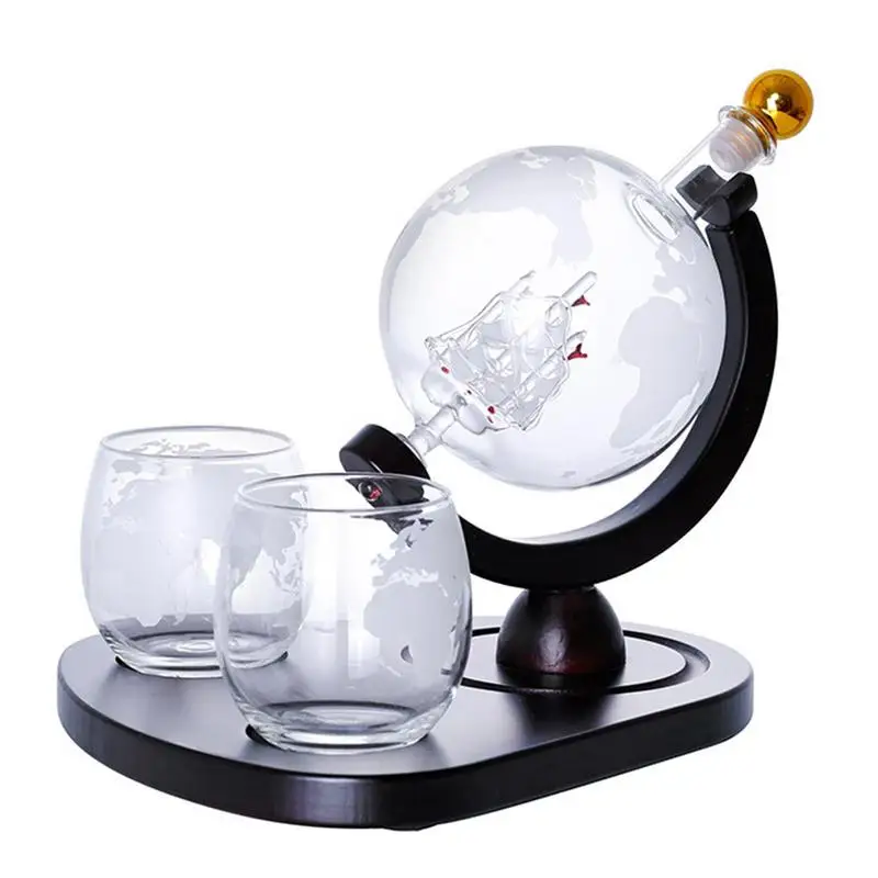 

Whiskey Decanter Sets Wine Globe Decanter Aerator Liquor Airplane Set Liquor Bourbon Vodka Whiskey With Fine Wood Stand For Bars