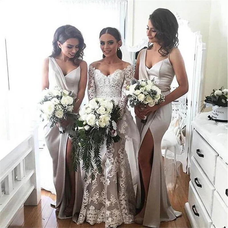 Sexy Soft Satin Special Long Bridesmaid Dresses With Side Slit Formal Prom Party Gown Vestido De Dama De Honor Dresses for Women
Sexy Soft Satin Special Long Bridesmaid Dresses With Side Slit Formal Prom Party Gown Vestido De Dama De Honor Dresses for Women