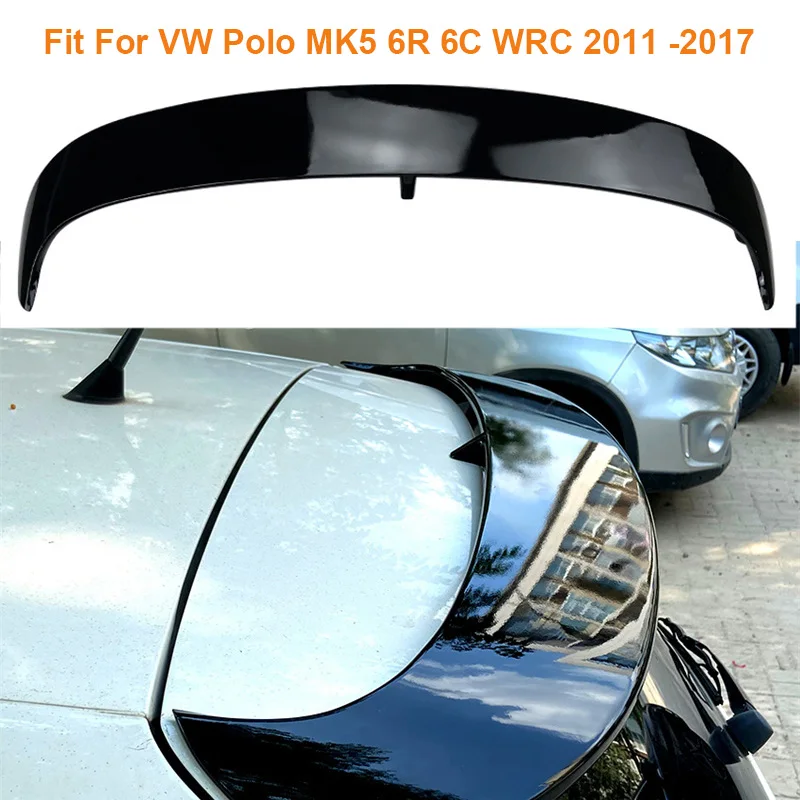 

Car Rear Trunk top Wing Lip Spoiler Roof Spoilers Wing For VW Polo MK5 6R 6C WRC 2011 - 2017 ABS Plastic Tail Tailgate Splitter