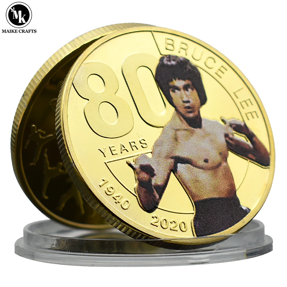 Chinese Kung Fu Master Bruce Lee's 80th Commemorative Coin Metal Plated Home Decoration Coin Collection Coins
Chinese Kung Fu Master Bruce Lee's 80th Commemorative Coin Metal Plated Home Decoration Coin Collection Coins