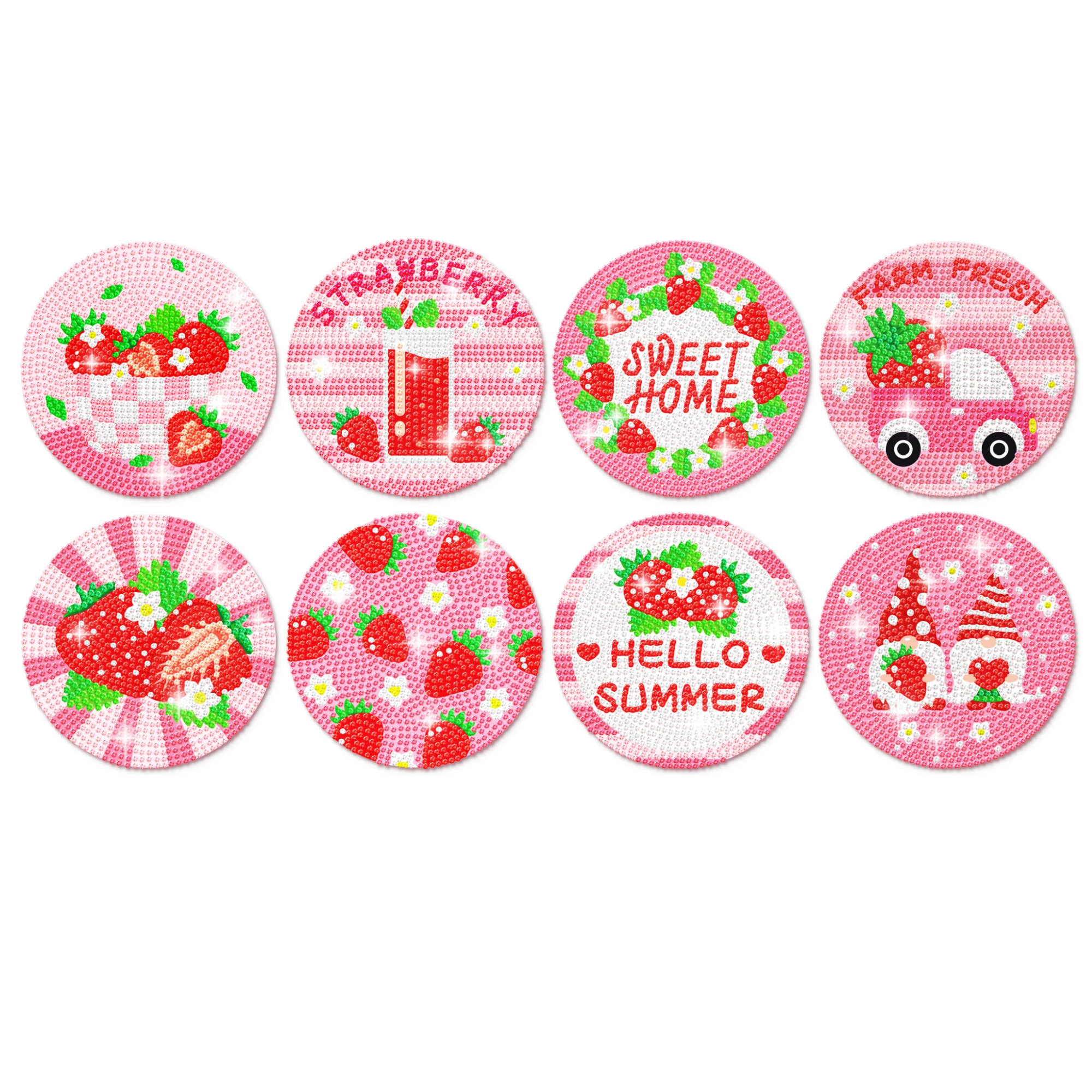 8pcs Diamond Painting Coaster DIY Summer Fruit Strawberry Drink Cup Cushion With Holder Drill Point Coasters Kits Ornament Decor
8pcs Diamond Painting Coaster DIY Summer Fruit Strawberry Drink Cup Cushion With Holder Drill Point Coasters Kits Ornament Decor