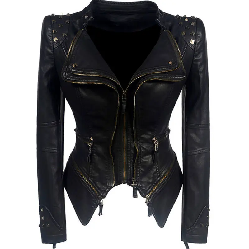 2024 Spring Versatile Rivet Double Zipper PU Jacket with Waist Wrap To Show Slim Women's Top Outerwear Leather Coat
2024 Spring Versatile Rivet Double Zipper PU Jacket with Waist Wrap To Show Slim Women's Top Outerwear Leather Coat