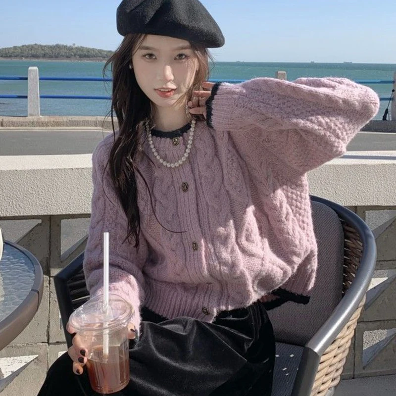 Rimocy Korean Round Neck Cardigan Women Autumn Winter Knitted Single Breasted Cardigans Woman Twist Long Sleeve Jumper Jacket
Rimocy Korean Round Neck Cardigan Women Autumn Winter Knitted Single Breasted Cardigans Woman Twist Long Sleeve Jumper Jacket
