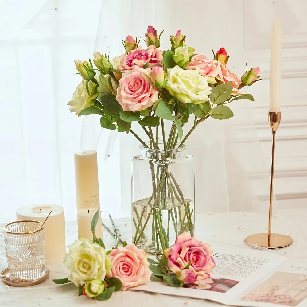 NEW beautiful big rose branch artificial silk flowers home wedding decoration retro autumn large roses white fake flowers decor
NEW beautiful big rose branch artificial silk flowers home wedding decoration retro autumn large roses white fake flowers decor