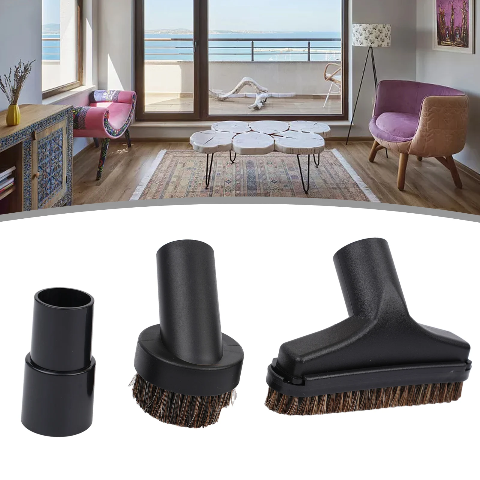 Easy to Use Vacuum Cleaner Brush Head Nozzle Replacement Parts with Adapter Connects Body and Flexible Brush/Nozzle
Easy to Use Vacuum Cleaner Brush Head Nozzle Replacement Parts with Adapter Connects Body and Flexible Brush/Nozzle