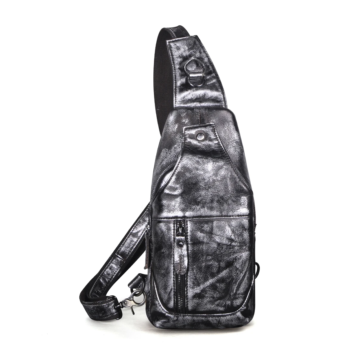 

High Quality Leather Casual Travel Chest Sling Bag Design Vintage One Shoulder Bag Cross-body Bag Day-pack For Male XB8088
