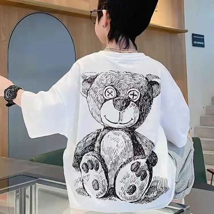 Футболка с коротким рукавом для мальчиков, новинка 2022, футболка с большим принтом медведя в западном стиле, летняя хлопковая Футболка для детей среднего возраста
Футболка с коротким рукавом для мальчиков, новинка 2022, футболка с большим принтом медведя в западном стиле, летняя хлопковая Футболка для детей среднего возраста