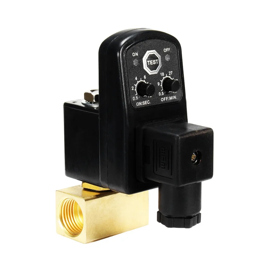 

1pc G1 / 2" Electronic Timed Drain Valve AC110V/AC220V Mayitr Air Compressor Gas Tank Automatic 2-way Drain Valve 1.6Mpa