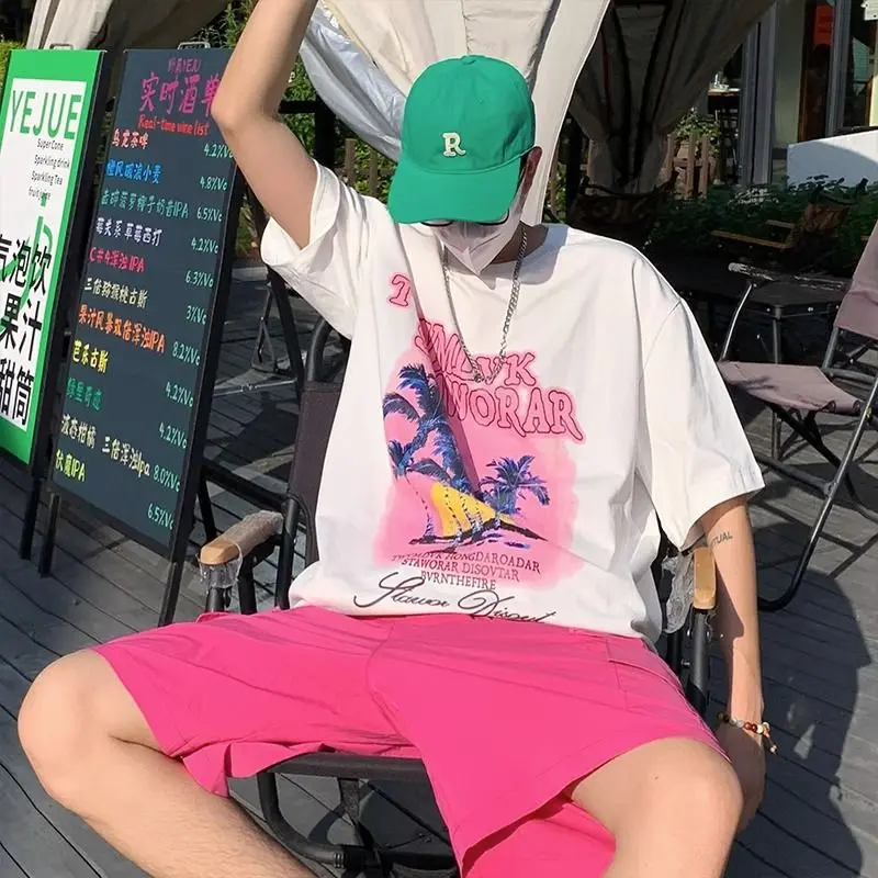 Korean style right-shoulder short-sleeved T-shirts for men and women summer youth trendy brand loose and versatile men clothing
Korean style right-shoulder short-sleeved T-shirts for men and women summer youth trendy brand loose and versatile men clothing