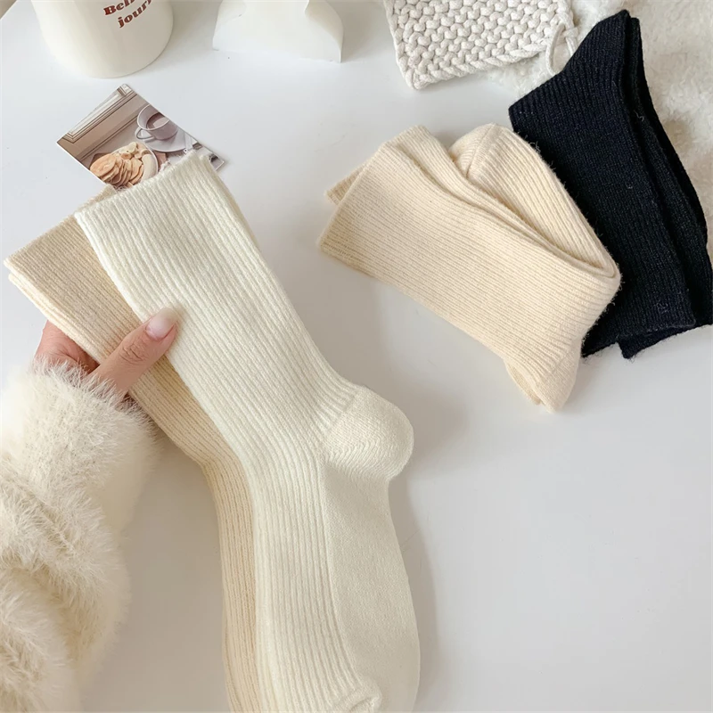 Women's Socks High Quality Thick Autumn Winter New Casual Solid Color Simple Elegant Wool Socks for Girls Calcetines Mujer Meias
Women's Socks High Quality Thick Autumn Winter New Casual Solid Color Simple Elegant Wool Socks for Girls Calcetines Mujer Meias