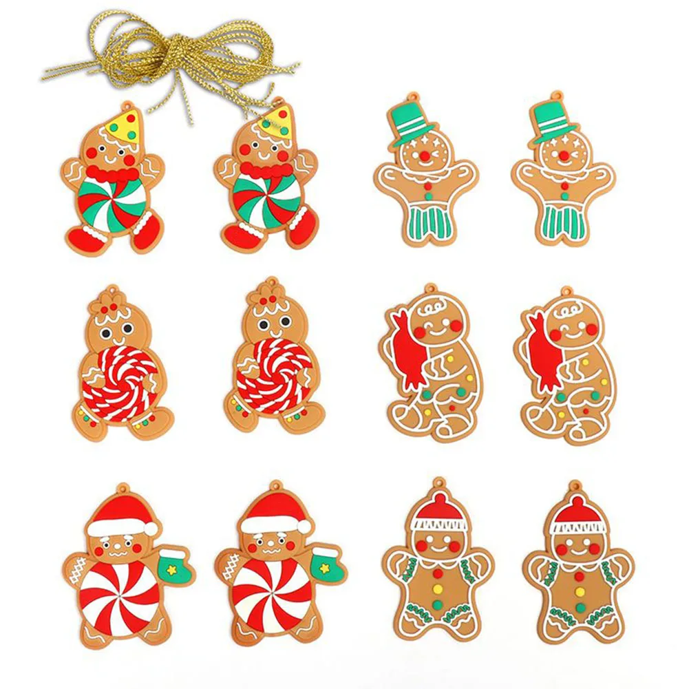 12 Pcs Gingerbread Man Christmas Tree Decorations Xmas Tree Hanging Pendant For Home Merry Party Ornament Soft PVC 8x5.5cm
12 Pcs Gingerbread Man Christmas Tree Decorations Xmas Tree Hanging Pendant For Home Merry Party Ornament Soft PVC 8x5.5cm