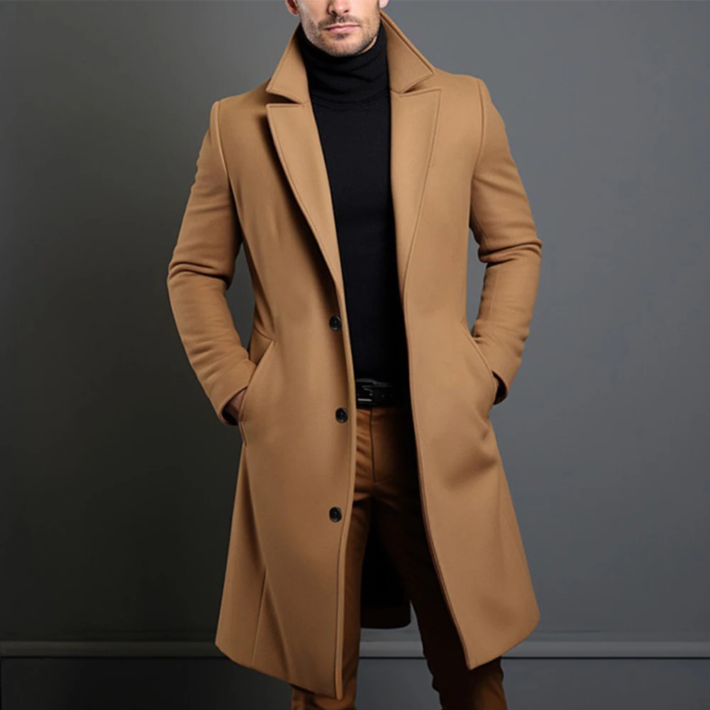 Men Autumn Winter Warm Single Breasted Long Sleeve Trench Coat Luxury Wool Blends Lapel Overcoat Top Fashion Men's Long Coat
Men Autumn Winter Warm Single Breasted Long Sleeve Trench Coat Luxury Wool Blends Lapel Overcoat Top Fashion Men's Long Coat