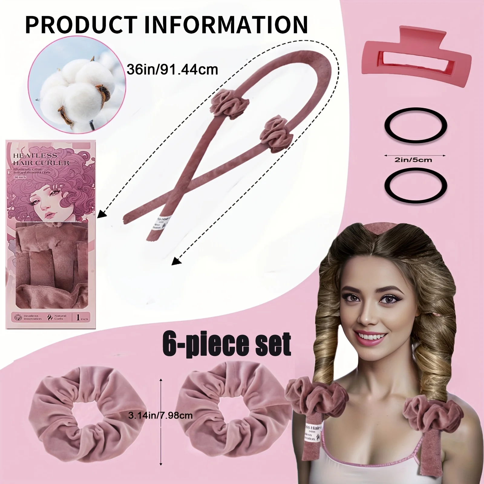 

Hair Accessories Heatless Curls Beauty Women Curly Products Hair Curler Rubber Curling Sleep Hairdresser Tools Hair Foam Rollers