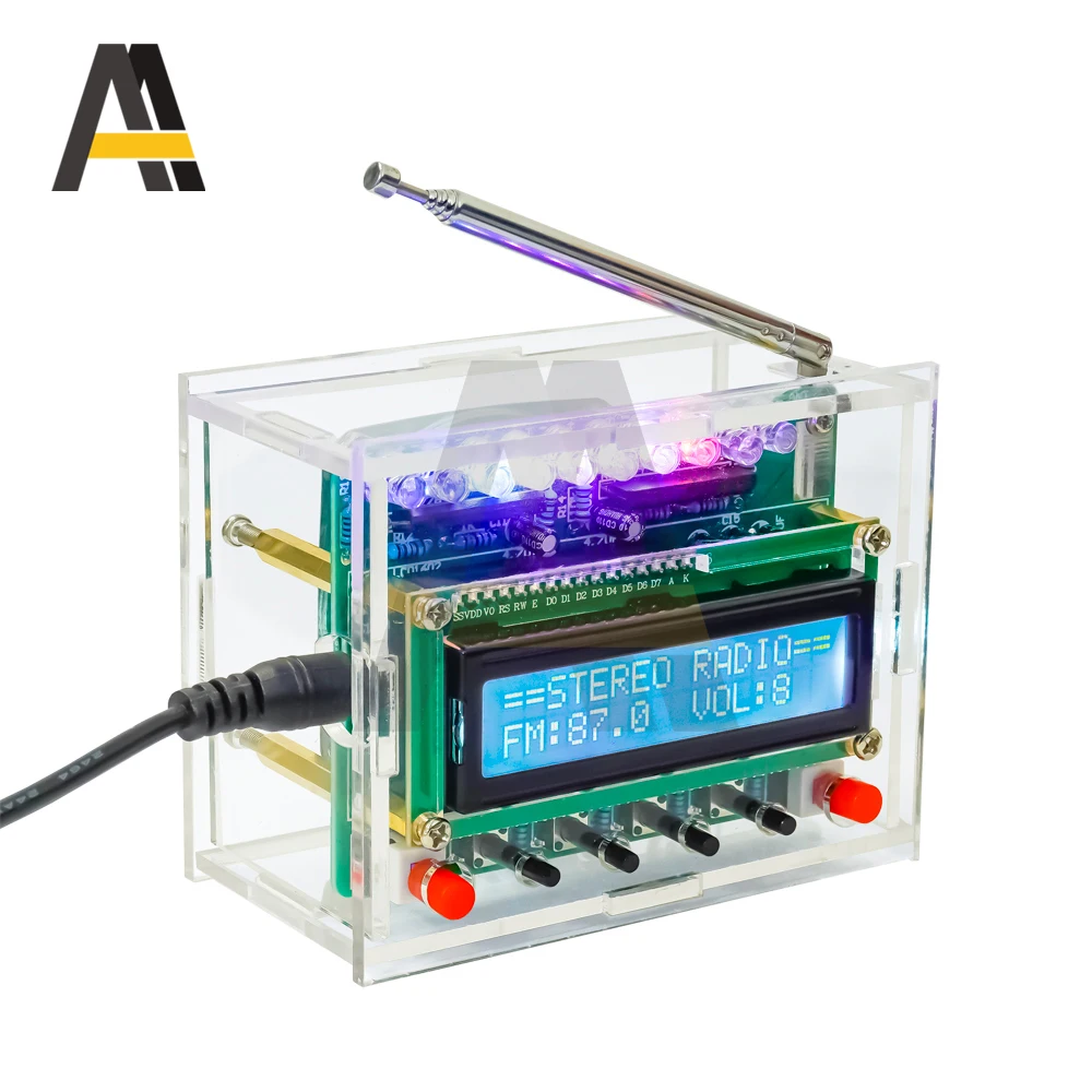 87-108 МГц DIY FM-радио электронный комплект RDA5807 ЖК-дисплей цифровой радио пайка обучающий комплект со светодиодными мигающие огни
87-108 МГц DIY FM-радио электронный комплект RDA5807 ЖК-дисплей цифровой радио пайка обучающий комплект со светодиодными мигающие огни