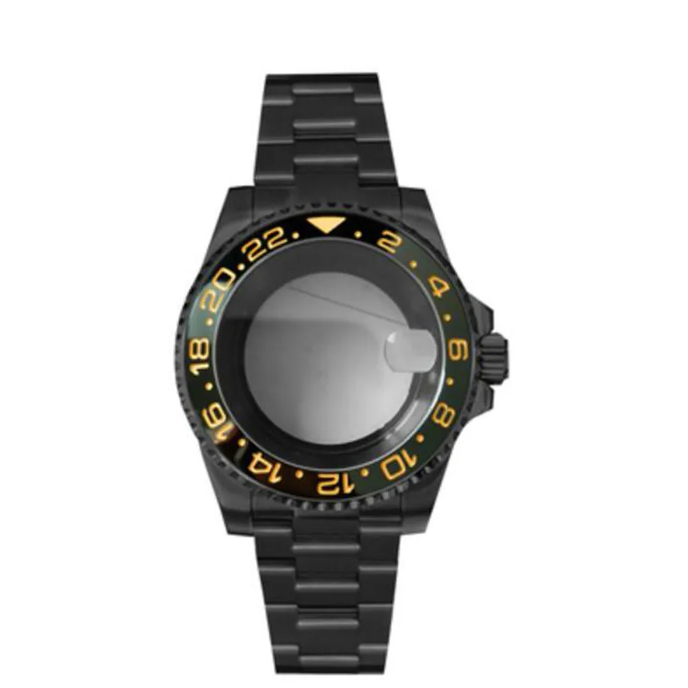 40mm PVD Black SUB Case + Strap Transparent Bottom Case Sapphire Glass GMT Ceramic Bezel For NH35/NH36 Movement
40mm PVD Black SUB Case + Strap Transparent Bottom Case Sapphire Glass GMT Ceramic Bezel For NH35/NH36 Movement