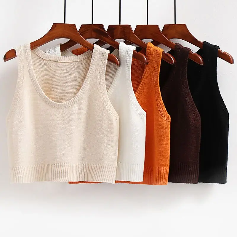 Round Necked Knitted Vest for Women's Early Spring 2023 New Style Outerwear Sweater Vest Folded Shoulder Short Vest
Round Necked Knitted Vest for Women's Early Spring 2023 New Style Outerwear Sweater Vest Folded Shoulder Short Vest