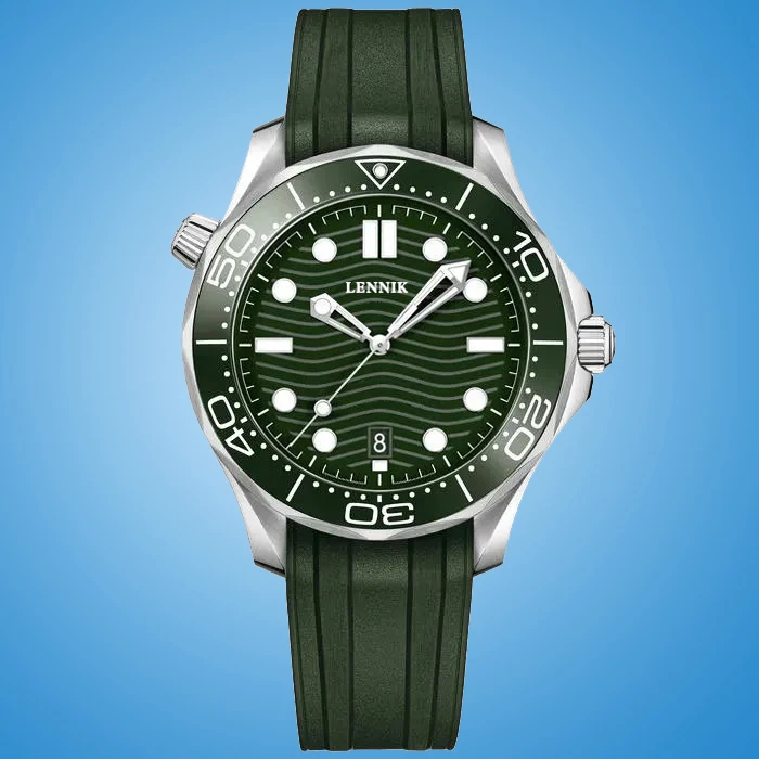 

Mens Watches Automatic Mechanical Watch Luminous Business Wristwatch Rubber Waterprof Montre De Luxe Gift