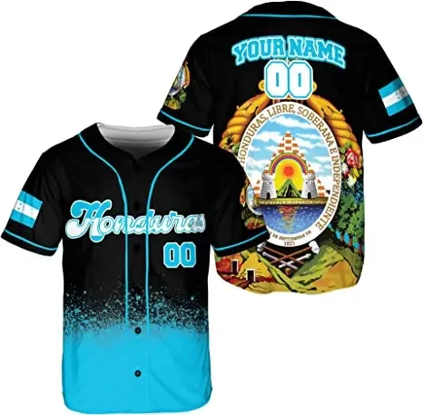 

2024 мужская бейсбольная рубашка с флагом Гондураса, бейсбольная Джерси с вашим именем, мужская рубашка с 3D принтом, Повседневные Рубашки, Топы в стиле хип-хоп