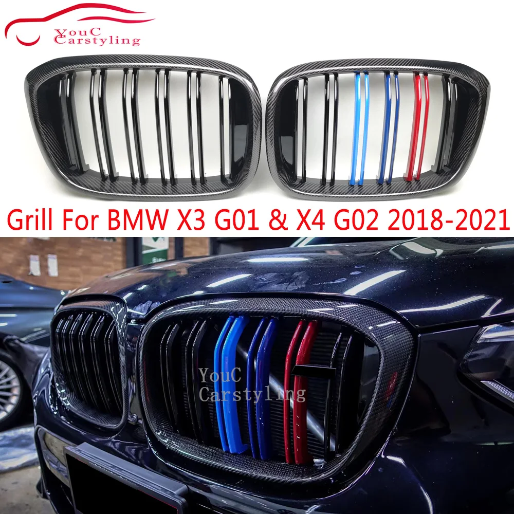 G01 Real Carbon Fiber Gloss M Color Grill for BMW X3 G01 & X4 G02 2018-2021 Replacement Front Kidney Grille Mesh
G01 Real Carbon Fiber Gloss M Color Grill for BMW X3 G01 & X4 G02 2018-2021 Replacement Front Kidney Grille Mesh
