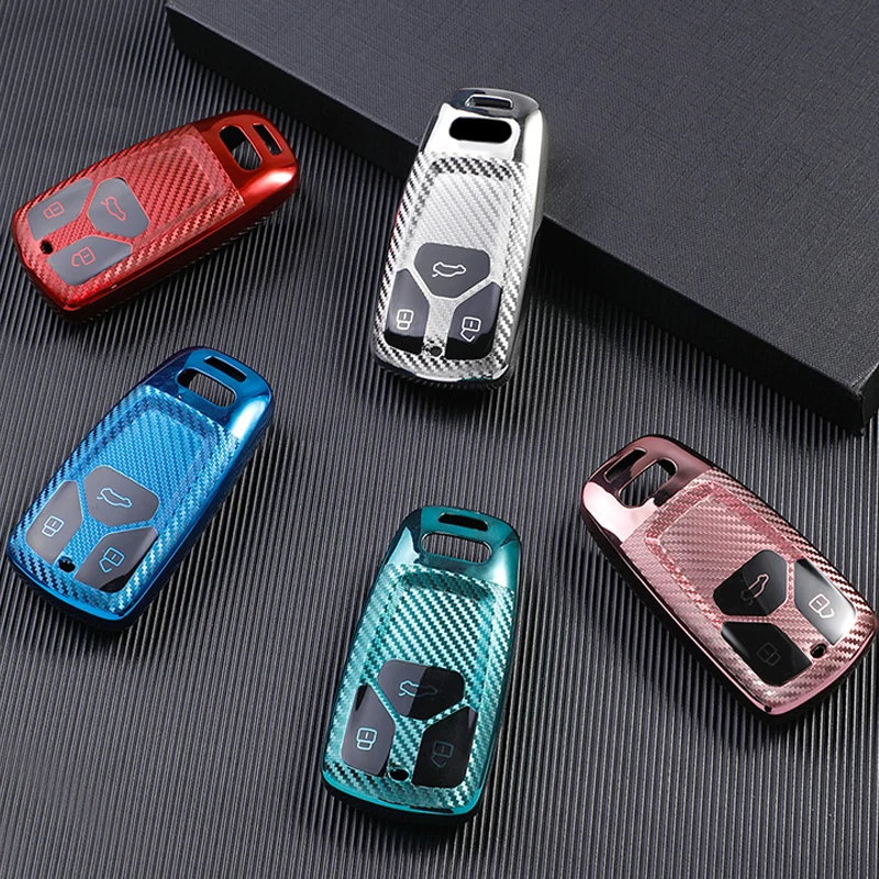 

TPU Car Remote Key Case Cover Shell For Audi A4 B9 A5 A6 8S 8W Q5 Q7 4M S4 S5 S7 TT TTS TFSI RS Protector Fob Keyless