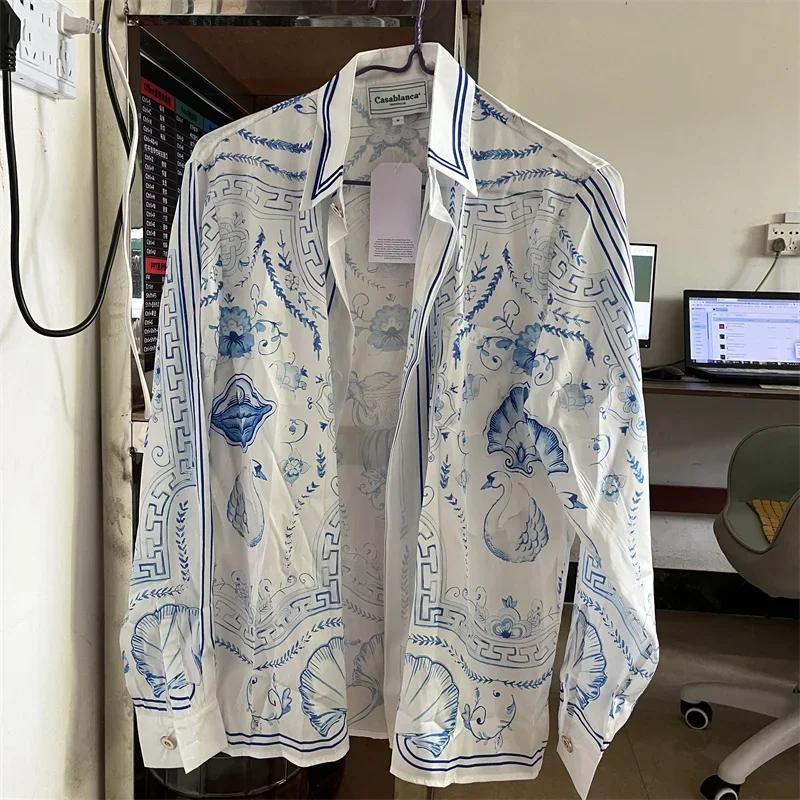 CASABLANCA Silk Long Sleeve Shirt Printed Casual 1:1 European And American Style Extra Large Beach Coast Shirt
CASABLANCA Silk Long Sleeve Shirt Printed Casual 1:1 European And American Style Extra Large Beach Coast Shirt