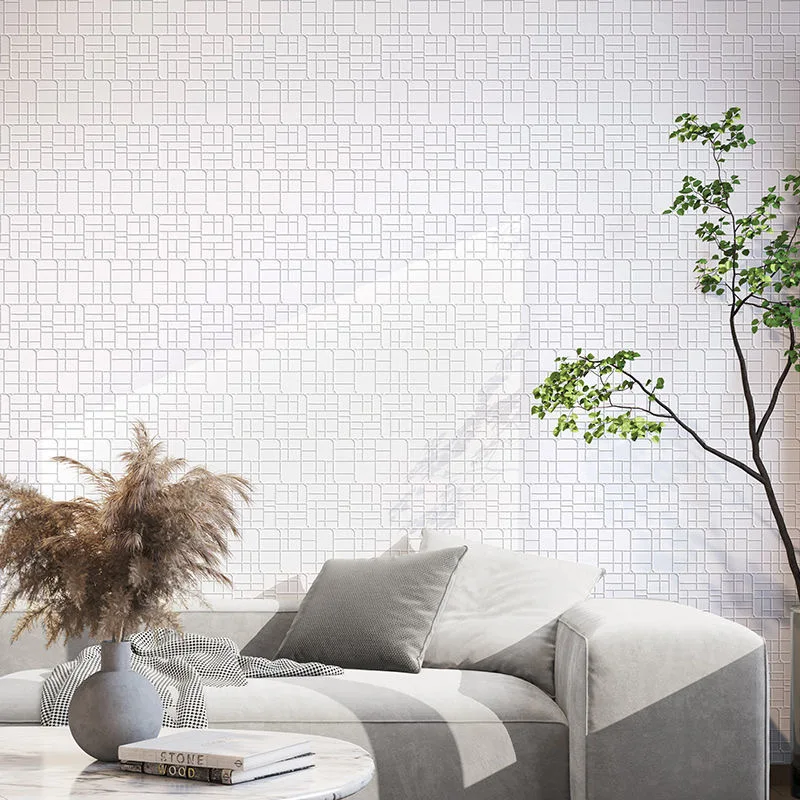 

Modern Simple Geometric Grid Wallpaper 3D Stereo European Lattice Wallpapers Bedroom Living Room Sofa Backdrop Mural Обои