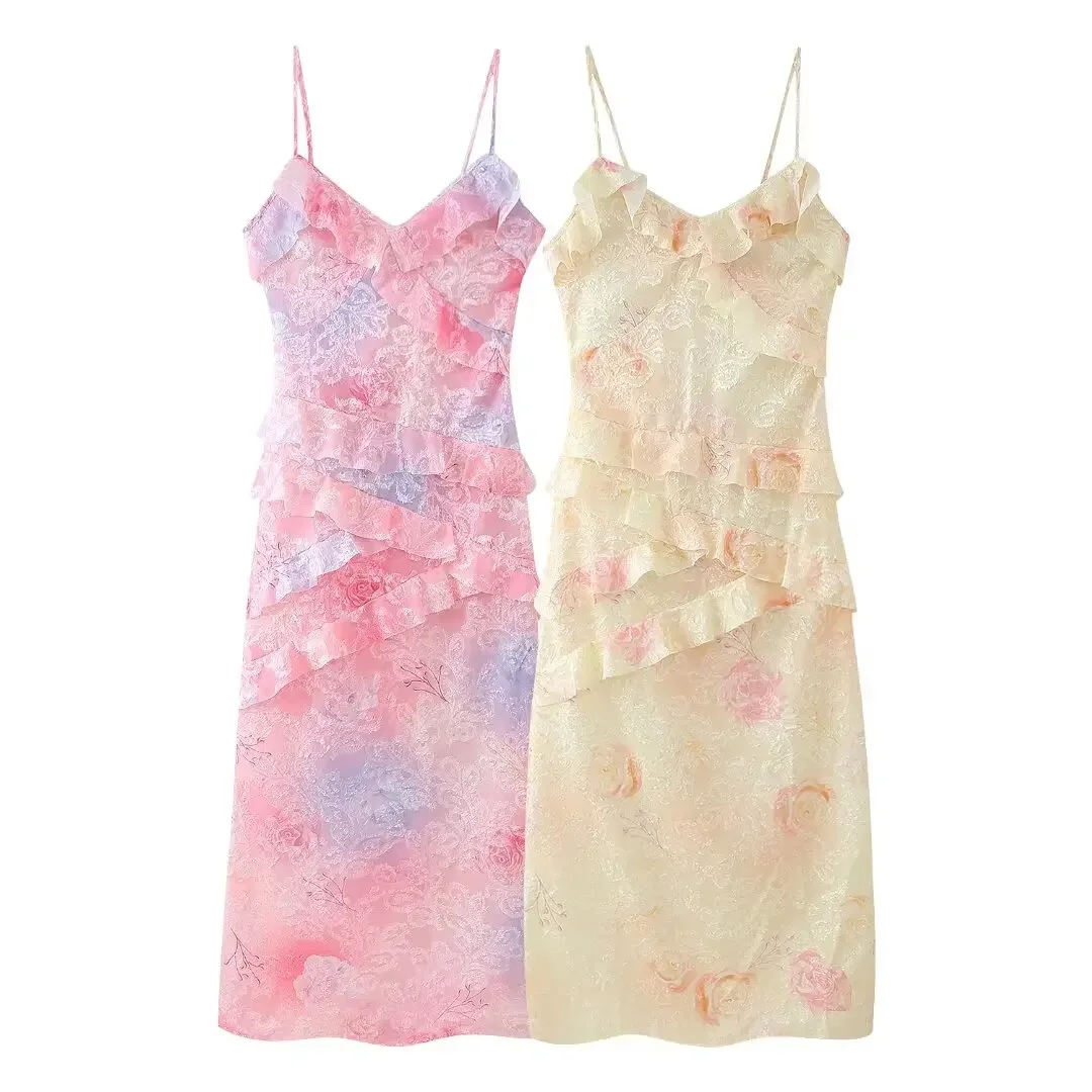 Women's New Chic Fashion Layered Decoration Slim Flower Print Sling Midi Dress Retro Sleeveless Open Back Women's Dress Mujer
Women's New Chic Fashion Layered Decoration Slim Flower Print Sling Midi Dress Retro Sleeveless Open Back Women's Dress Mujer