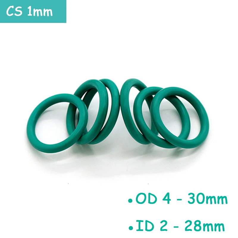 CS 1mm Fluorine Rubber Green O-Ring OD 4-30mm FKM Sealing Ring Gasket ID 2-28mm High Temperature And Oil Resistant
CS 1mm Fluorine Rubber Green O-Ring OD 4-30mm FKM Sealing Ring Gasket ID 2-28mm High Temperature And Oil Resistant
