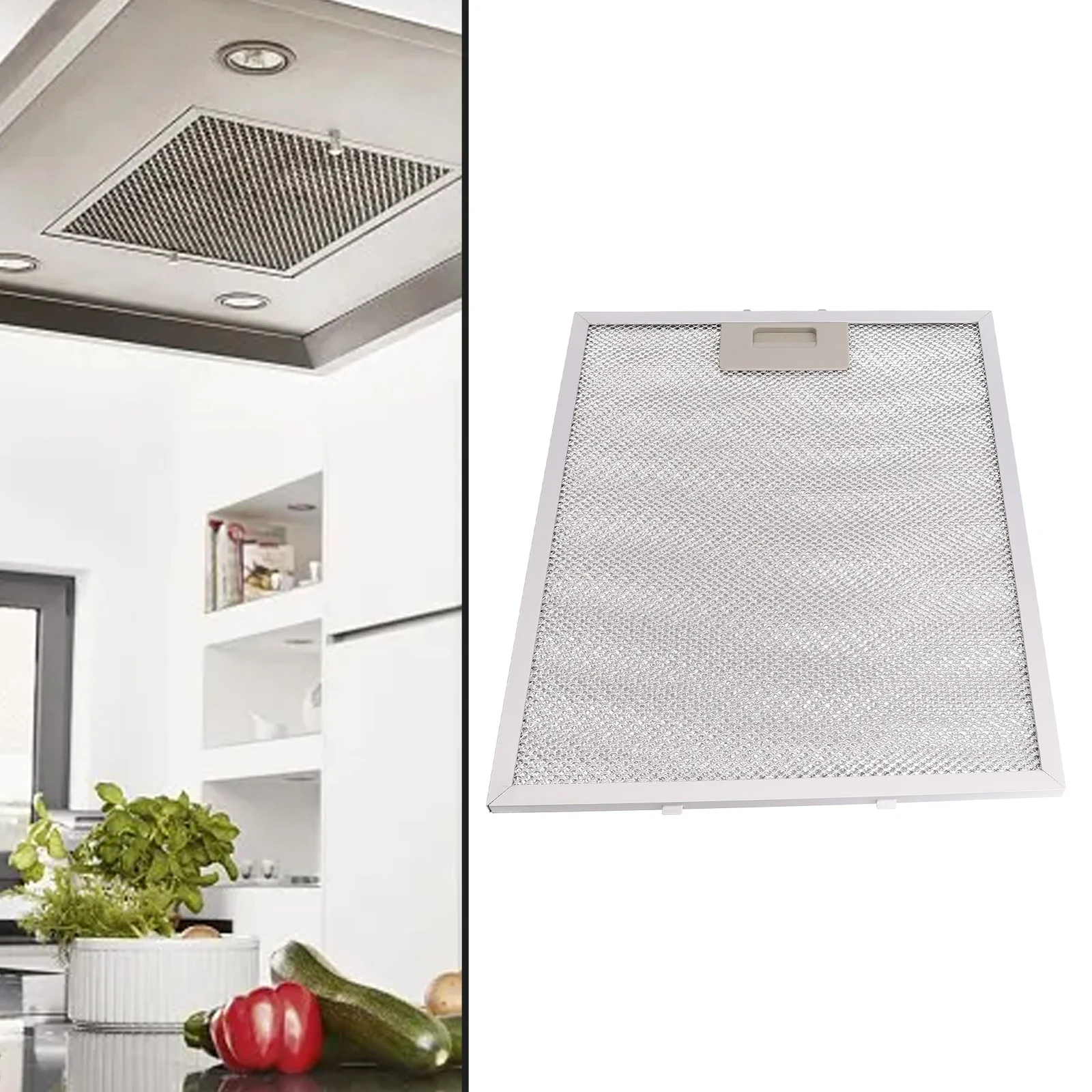 

1PCS Cooker Hood Filters Silver 350 X 285 X 9mm Metal Mesh Extractor Vent Filter For Kitchen Home Renovation Accessories