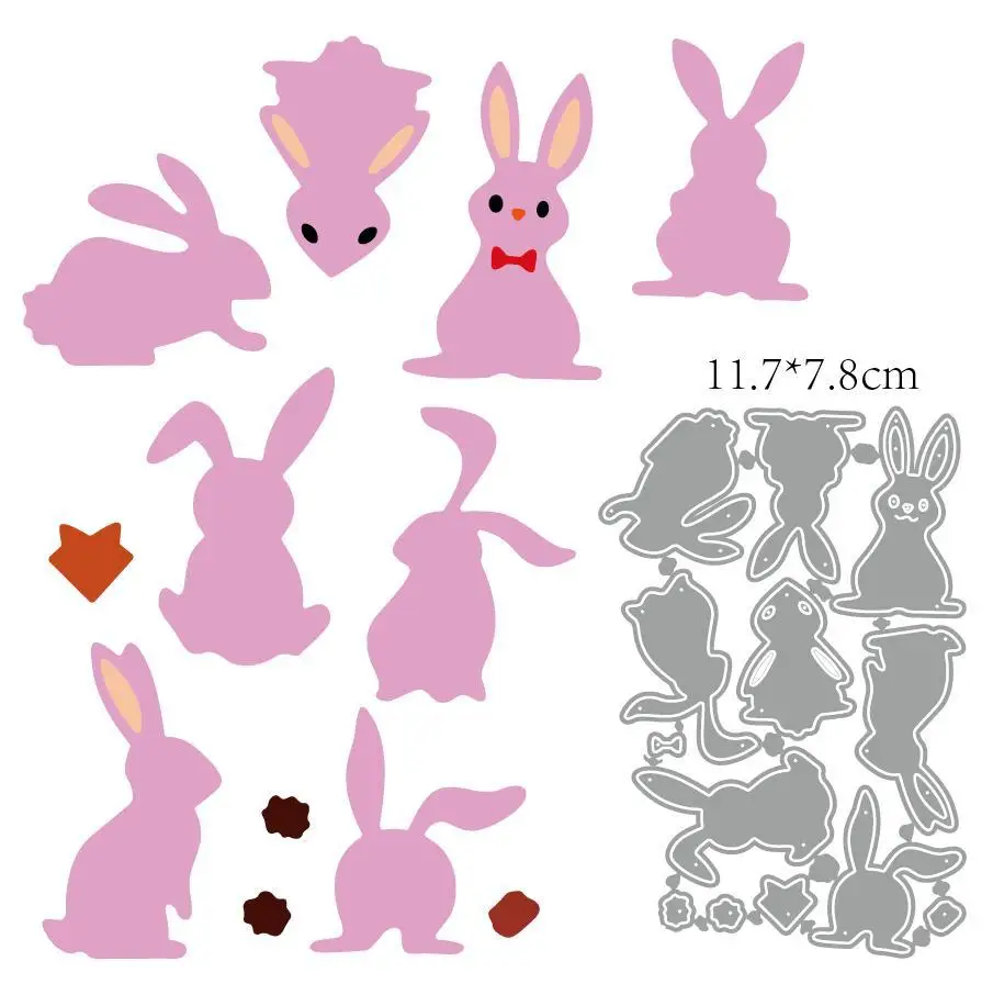 8Pcs Rabbit Bow Metal Cut Dies Stencils for Scrapbooking Stamp/Photo Album Decorative Embossing DIY Paper Cards
8Pcs Rabbit Bow Metal Cut Dies Stencils for Scrapbooking Stamp/Photo Album Decorative Embossing DIY Paper Cards