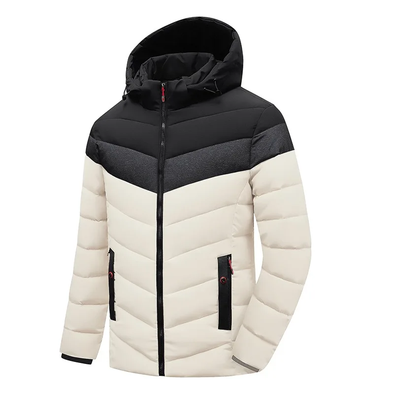 Cross-border European and American men's cotton coat, winter warm color-block cotton coat, hooded removable coat
Cross-border European and American men's cotton coat, winter warm color-block cotton coat, hooded removable coat