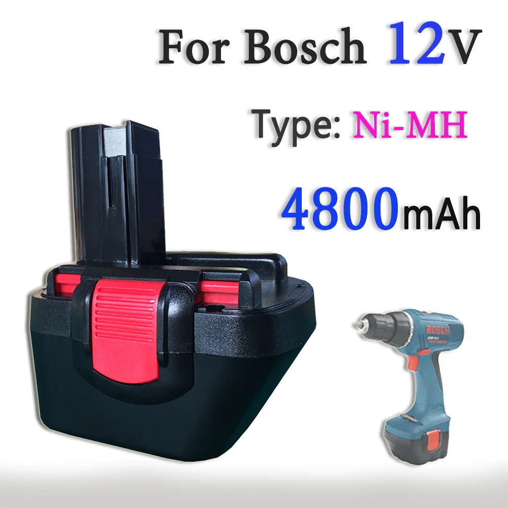 

12V 4.8Ah Rechargeable Battery For Bosch PSR 1200 GSR 12V AHS GSB GSR 12 VE-2 BAT043 BAT045 BAT046 BAT049 BAT120 BAT139 Tool