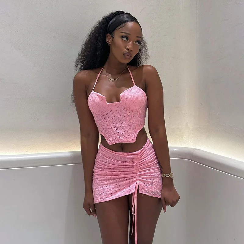 Summer Pink 2 Piece Skirt Sets Sexy Crop Lace Tops Outfit 2023 Y2K Streetwear Fashion Mini Dress Sexy Chic Cute Two Piece Set
Summer Pink 2 Piece Skirt Sets Sexy Crop Lace Tops Outfit 2023 Y2K Streetwear Fashion Mini Dress Sexy Chic Cute Two Piece Set