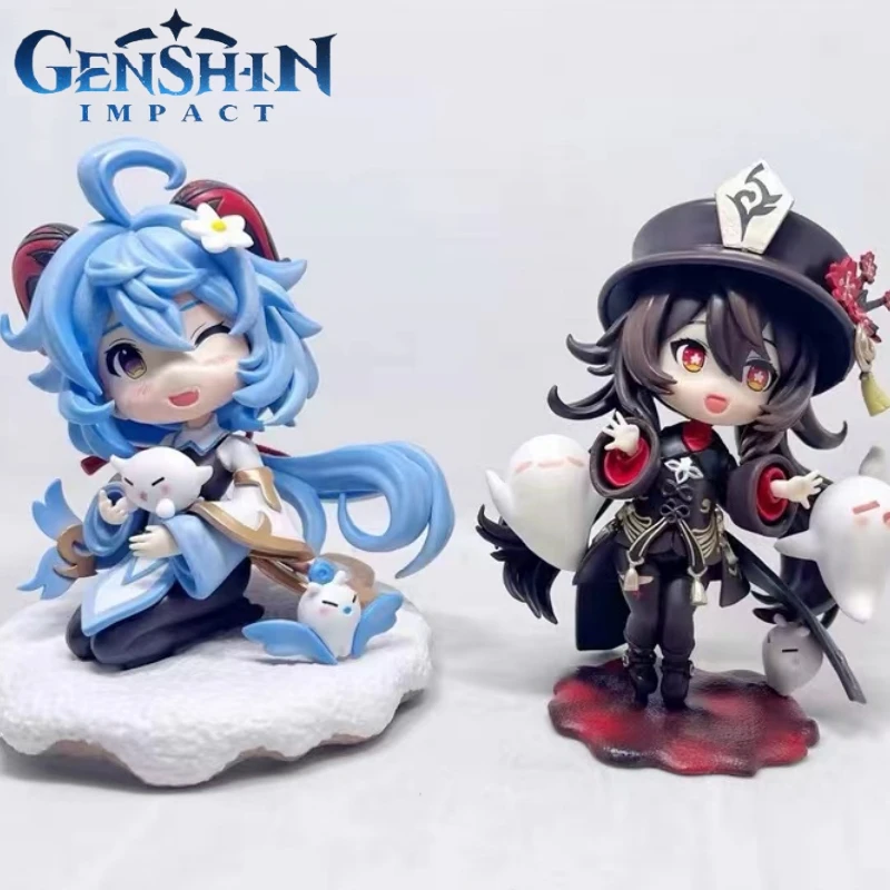 Аниме-фигурка Ху Тао ганью из аниме «Genshin Impact», 17 см, кавайная красивая девушка, Статуэтка из ПВХ, Коллекционная модель, игрушка в подарок