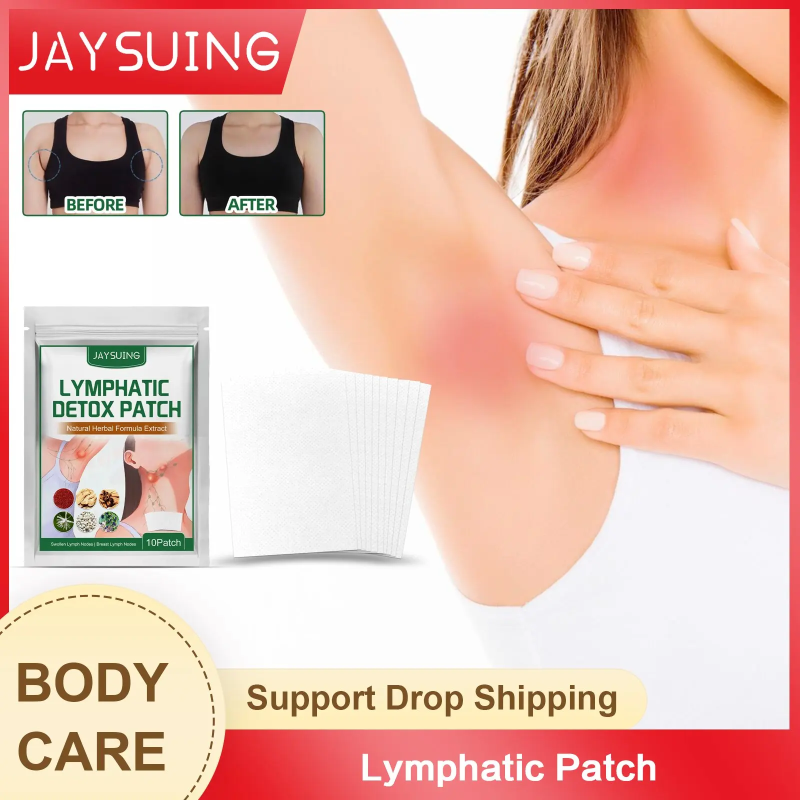 

Lymphatic Drainage Plaster Anti Swelling Neck Blood Circulation Improve Neck Armpit Anti Lymph Nodes Lymph Detox Treatment Patch