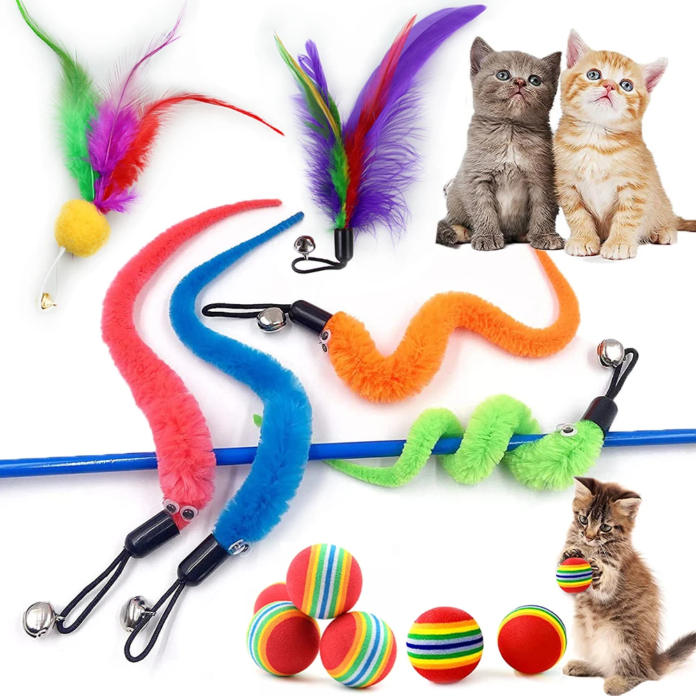 5-100Pc Interactive Cat Feather Toy Accessories False Mouse Worm Toy with Bell Replacement Refill Foam Ball Training Kitten Toys
5-100Pc Interactive Cat Feather Toy Accessories False Mouse Worm Toy with Bell Replacement Refill Foam Ball Training Kitten Toys