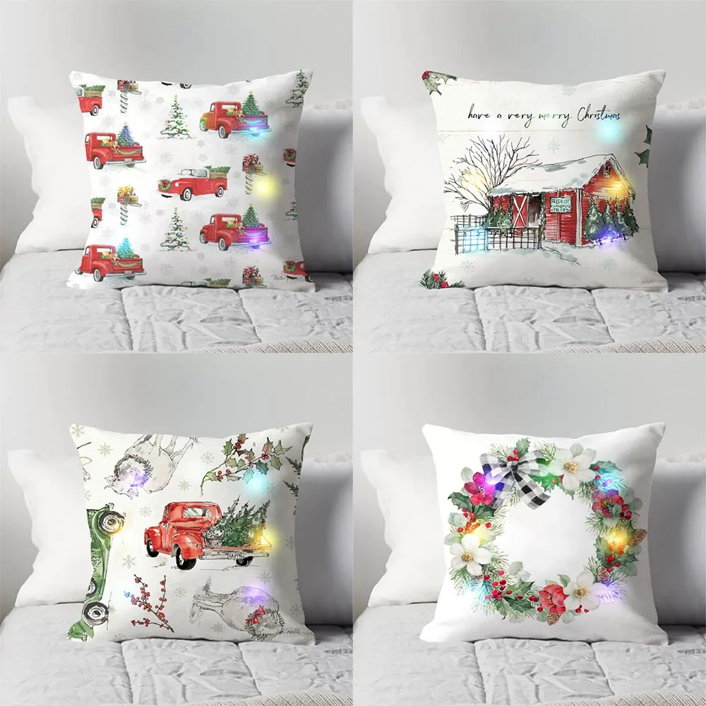 LED light cartoon garland print pattern cushion cover Christmas pillow home sofa decoration
LED light cartoon garland print pattern cushion cover Christmas pillow home sofa decoration