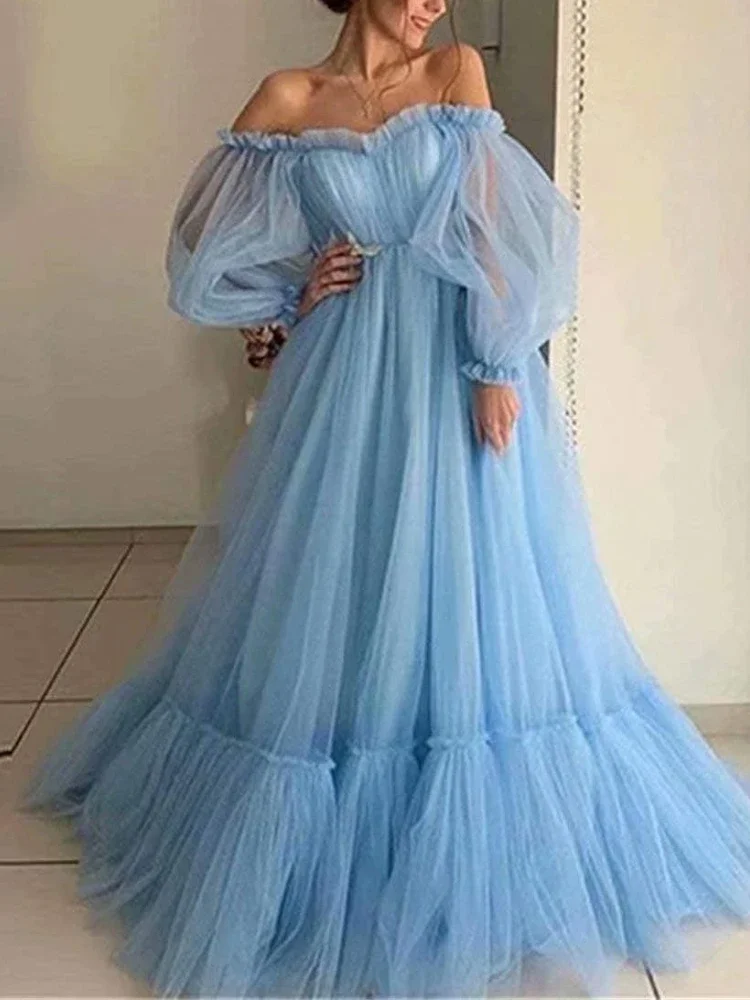 Fairy Spring Summer Off Shoulder Puff Sleeve Party Dresses Simple Pleated Design Mesh Cascading Gown Sweet Birthday Party Dress
Fairy Spring Summer Off Shoulder Puff Sleeve Party Dresses Simple Pleated Design Mesh Cascading Gown Sweet Birthday Party Dress