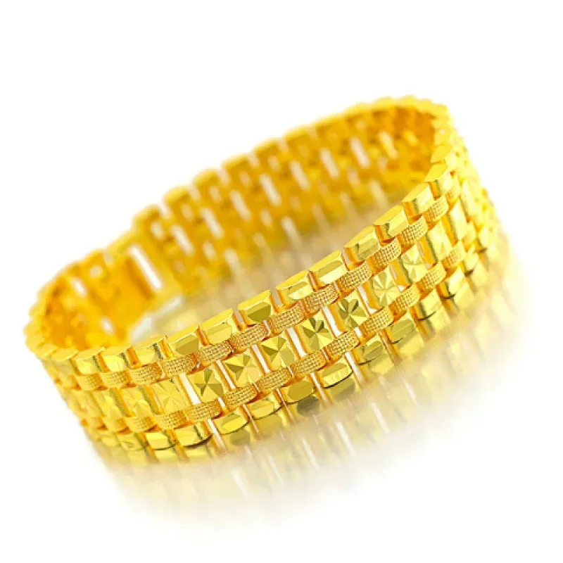 

Gold Shop with 9999 Real Gold Men's Bracelet 18K Dragon Row Bracelet Bracelet Boss Send Dad Watch Chain