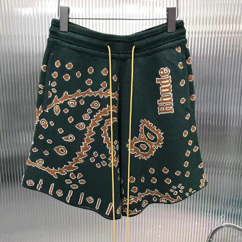Real Photo Rhude Wool Shorts 2023 New Vintage Cashew Flower Drawstring Jacquard High Quality Men Women Knitted Shorts
Real Photo Rhude Wool Shorts 2023 New Vintage Cashew Flower Drawstring Jacquard High Quality Men Women Knitted Shorts