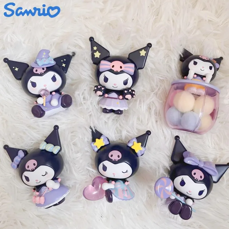 

Original Sanrio Kuromi Blind Box Trick Or Treat Without Sugar Anime Surprise Box Kawaii Mysterious Guess Doll Bag Figure Gift