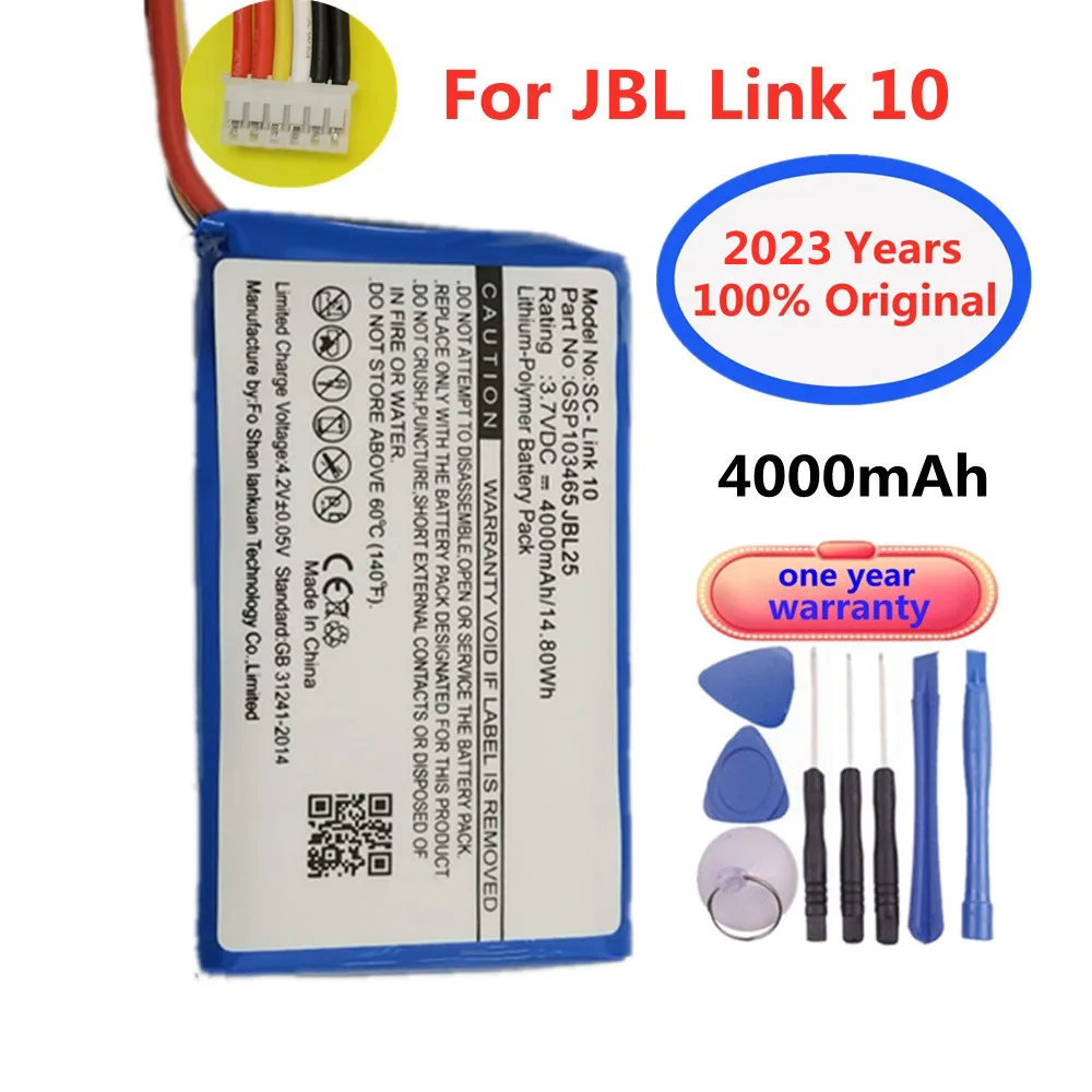 

2023 New Genuine Speaker Battery GSP103465 For JBL Link 10 Link10 4000mAh Voice Assistant Lithium Polymer Rechargeable Batteries