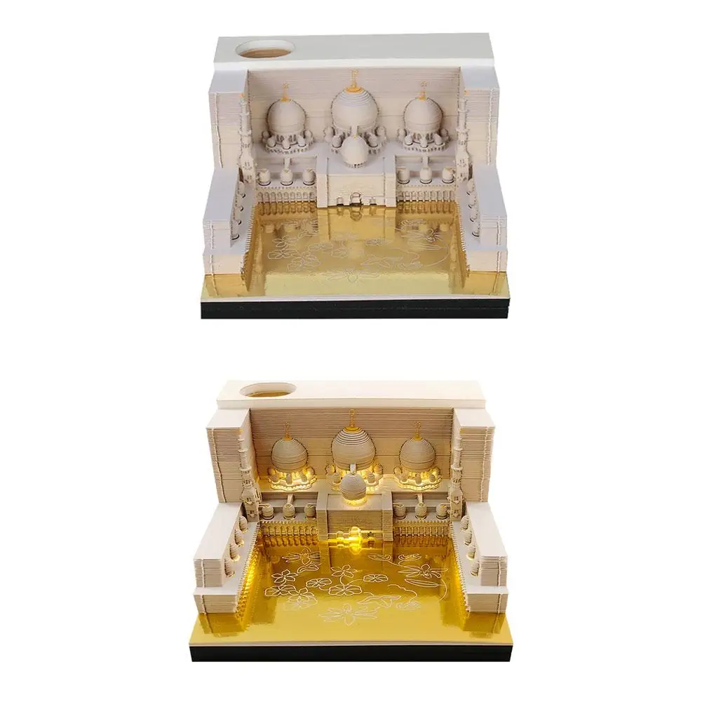 

Mosque 3D Paper Carving Model Pad 3D Three-dimensional Paper Creative Sticky Carving Handcrafted Gift Customize Note Model M3N9